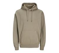 JACK & JONES Mens Fleece Hooded Sweatshirt, Long Sleeve Faded Hoodies For Men UK, Silver Sage Colour, Size - L