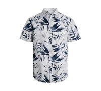 JACK & JONES Men's Floral Shirts Short Sleeve Summer Cotton Regular Fit Tropical Holiday Beach Shirt
