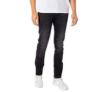 JACK & JONES Men's Glenn Slim Fit Jeans Cotton Stretch Denim Pants Black Denim 28W / 32L