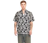 Jack & Jones Men's Hawaiian Shirt Short Sleeve Floral Print Summer Cuban Revere