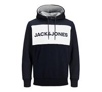 JACK & JONES Mens Hoodie Long Sleeve Regular Fit Cotton Blended Hooded Fashion Pullover Sweatshirt Casual Winter Wear for Men, Navy Blazer