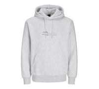 JACK & JONES Mens Hoodie Winter Warm Hooded Sweatshirt Regular Fit Pullover for Men UK, Grey Colour, Size- S