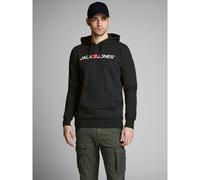 Jack & Jones Mens Hoodied Essentials Regular Fit Cotton Blend Logo Sweat Jumper