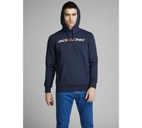 Jack & Jones Mens Hoodied Essentials Regular Fit Cotton Blend Logo Sweat Jumper
