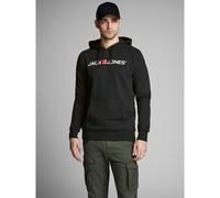Jack & Jones Mens Hoodied Essentials Regular Fit Cotton Blend Logo Sweat Jumper