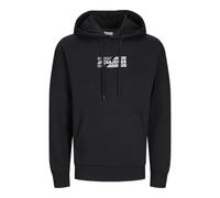 JACK & JONES Mens Hoodies with Pocket, Drawstring Hooded Sweatshirt For Men, Black Colour, UK Size - S