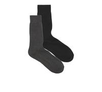 JACK & JONES Men's Jac Premium Socks 2 Pack Noos, Black/Pack:Dark Grey Melange, One Size (Pack of 2)