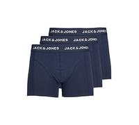 Jack & Jones Men's Jacanthony Trunks 3 Pack Blue Boxer Shorts, Blue (Blue Nights Detail: Blue Night - Blue Night), S UK