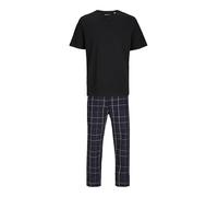 Men's Jack & Jones BASIC TEE Mens Pyjama Set Black - Size: X-LARGE