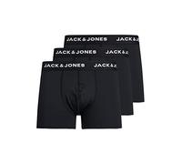 JACK & JONES Men's Jacbase Microfiber Trunks 3-Pack Noos Boxer Shorts, Black, M