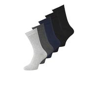 JACK & JONES Men's Jacbasic Bamboo Socks Pack of 5 Noos Socks, Black/detail: black - navy blazer - dark grey blend - light grey melange, One Size
