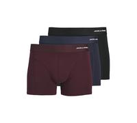 JACK & JONES Men's Jacbasic Bamboo Trunks 3 Pack Noos Boxer Shorts, Port Royale/Details: Black-Navy Blazer, L