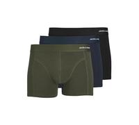 JACK & JONES Men's Jacbasic Bamboo Trunks Pack of 3 Noos Boxer Shorts, Forest Night/Details: Black-Navy Blazer, M