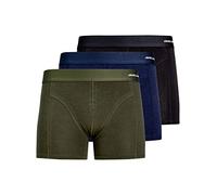 Men's Jack & Jones BASIC BAMBOO Mens 3 Pack Trunks Forest Night - Green - Size: 32/34/35