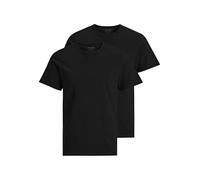 JACK & JONES Men's Jacbasic Crew Neck Tee Ss 2 Pack T-Shirt, Black (Black Black), Large