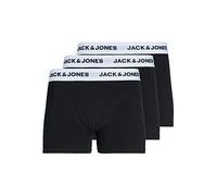 Jack & Jones Men's Jacbasic White Wb Trunks Pack of 3 Boxer Shorts, Black/Pack: Black-Black, L
