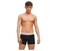 Jack & Jones Men's Jacbasic White Wb Trunks Pack of 3 Boxer Shorts, Black/Pack: Black-Black, XXL
