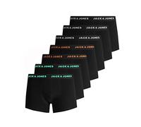 JACK & JONES Men's JACBELMO Trunks, Pack of 7, Black/Logo White/Orange/Green, L