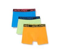 JACK & JONES Men's Jacbill Solid Trunks 3 Pack Boxer Shorts, Electric Blue Lemonade/Pack:Orange Pepper-Jasmine Green, M