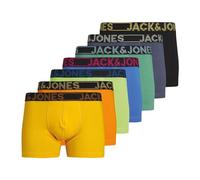 JACK & JONES Men's Jacbill Solid Trunks 7 Pack Boxer Shorts, Electric Blue Lemonade/Pack:Orange Pepper-Jasmine Green-Gold Fusion-Black-Vintage Indigo-Bottle Green, S