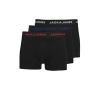 JACK & JONES Men's Jacblack Friday Trunks 3 Pack Boxer Shorts, Black/Pack: Blue Logo, red Logo, White Logo, S