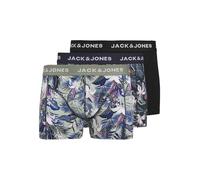 JACK & JONES Men's Jacbrady Flower Trunks 3 Pack Sn Boxer Shorts, Sky Captain/Pack:Iceberg Green-Black, S (Pack of 3)