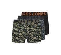 JACK&JONES Men's JACDANNY Trunks 3 Pack SN Boxer Shorts, Black/Pack:Black-Black, L (Pack of 3)