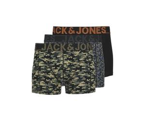 JACK&JONES Men's JACDANNY Trunks 3 Pack SN Boxer Shorts, Black/Pack:Black-Black, L (Pack of 3)