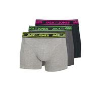 JACK&JONES Men's JACETHAN SOLID TRUNKS 3 PACK SN Boxer Shorts, Dark Grey Melange/Pack:Navy Blazer - Light Grey Melange,