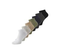 JACK & JONES Men's Jacfade Solid Short Socks Pack of 7 Trainer, Light Grey Melange/Pack: DGM-White-Black-Navy Blazer-Crockery-Oil Green, One Size