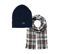 JACK & JONES Men's Jacfrost DNA Scarf Giftbox Hat, Navy Blazer/Pack:Black Beanie, One Size