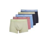 JACK & JONES Men's Jachudson Solid Trunks 5 Pack Boxer Shorts, Mesa Rose/Pack: Desert Sage-Pacific Coast-Navy Blazer-Navy Blazer, XXL