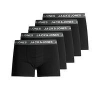 JACK & JONES Men's Jachuey Trunks 5 Pack Noos Boxer, Dark Grey Melange (Black Detail: Black & Black), Large (pack of 5)