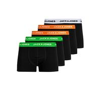 JACK & JONES Men's JACHUEYS TRUNKS 5 PACK, White/Shocking orange, XL