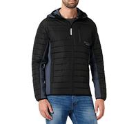 JACK & JONES Mens Jacket Hooded Full Zip Long Sleeve Coat, Black Colour, UK Size S