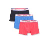 JACK & JONES Men's Jacmike Solid Trunks 3 Pack Boxer Shorts, Navy Blazer/Pack: Palace Blue-Pink Yarrow, L