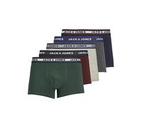 Jack & Jones Men's Jacoliver Trunks 5 Pack Boxer Shorts, Dark Gray Melange, S UK