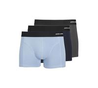JACK&JONES Men's JACPHILIP BAMBOO TRUNKS 3 PACK Boxer Shorts, Asphalt/Pack:Glacier lake - Navy blazer,
