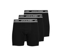 JACK & JONES Men's JACSOLID Boxer Briefs 3 Pack Shorts, Black/Pack: Black-Black, M