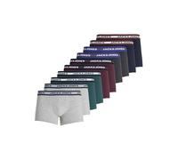 JACK & JONES Mens Solid Ten Pack Boxer Trunks Dark Grey Melange/Sea Moss/Port Royal/Navy/Light Grey Marl/Dark Grey Marl/Sea Moss/Port Royal/Navy Blaze L