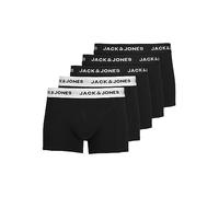 JACK & JONES Mens Jacsolid Trunks 5 Pack Op Boxer Shorts, Black - White, L UK