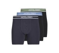 JACK & JONES Men's Jacteddy Solid Boxer Briefs 3 Pack, Black, M (Pack of 3)