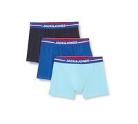 JACK & JONES Men's Jactim Solid Trunks 3 Pack Boxer Shorts, True Blue/Pack:Splish Splash-Navy Blazer, L