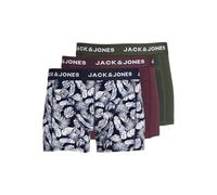 JACK&JONES Men's JACTREVOR Trunks 3 Pack Boxer Shorts, Navy Blazer/Pack:Vineyard Wine-Kombu Green, L (Pack of 3)