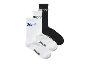 JACK & JONES Men's Jacurbn Tennis Socks 3 Pack Sn, Deep Teal/Pack: Black-Lapis Blue, One Size