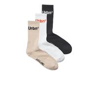 JACK & JONES Men's Jacurbn Tennis Socks 3 Pack Sn, Scarlet Ibis/Pack:Asphalt-Moonbeam, One Size