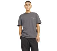 JACK & JONES Men's Jcoaero Print Tee Ss Crew Neck Noos T-Shirt, Pavement, S