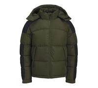 JACK & JONES Men's Jcoaero Puffer SN Puffer Jacket, Forest Night/Detail: Black Blocking, S, Forest Night/Detail:Black Blocking, S