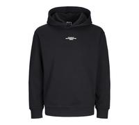 JACK & JONES Men's Jcoalpha Mountain Print Sweat Hood Sweatshirt, Black, M