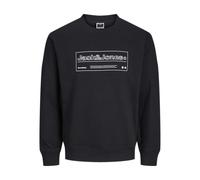 JACK & JONES Men's Jcoalpha Sweat Crew Neck Sweatshirt, Black, M